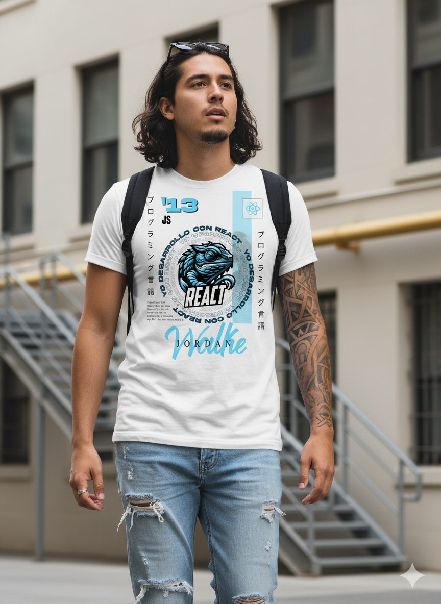 remera react - mascot logo